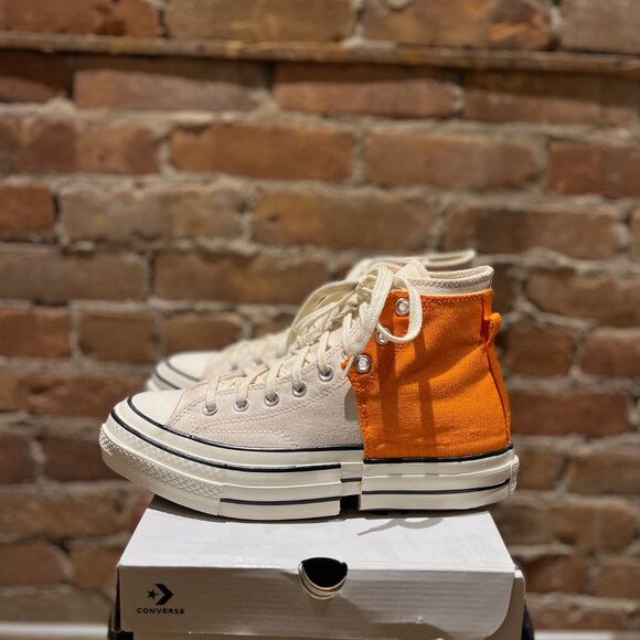 Converse Chuck 70 2-in-1 High by Feng Chen Wang – Orange/Natural – US Men's 8 - Picture 2 of 6